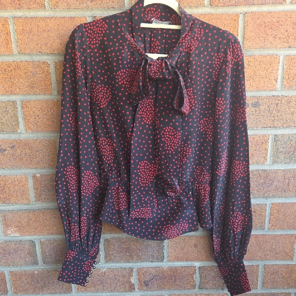 The Kooples Heart Motif and Tie Neck Blouse - Picture 3 of 10